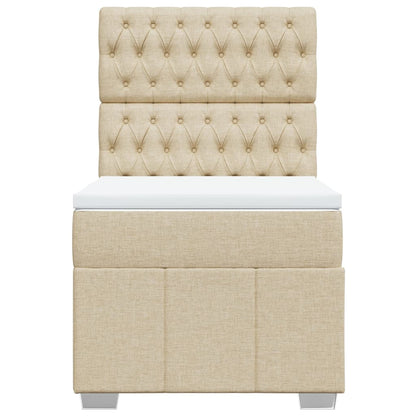 Giroletto a Molle con Materasso Crema 90x200 cm inTessuto | homemem39