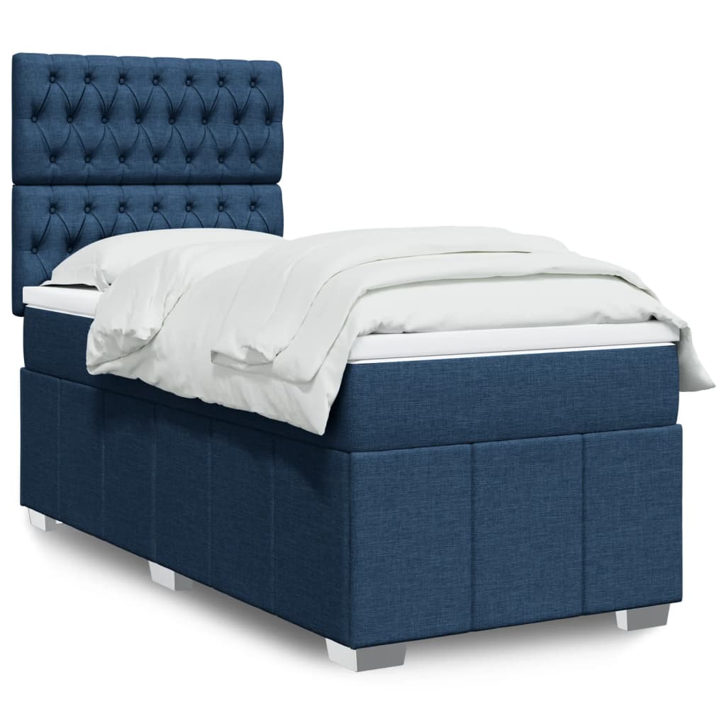 Giroletto a Molle con Materasso Blu 90x200 cm inTessuto | homemem39