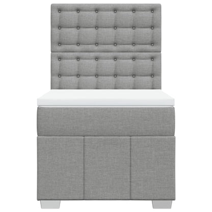 Giroletto a Molle con Materasso Grigio Chiaro 90x200 cm Tessuto
