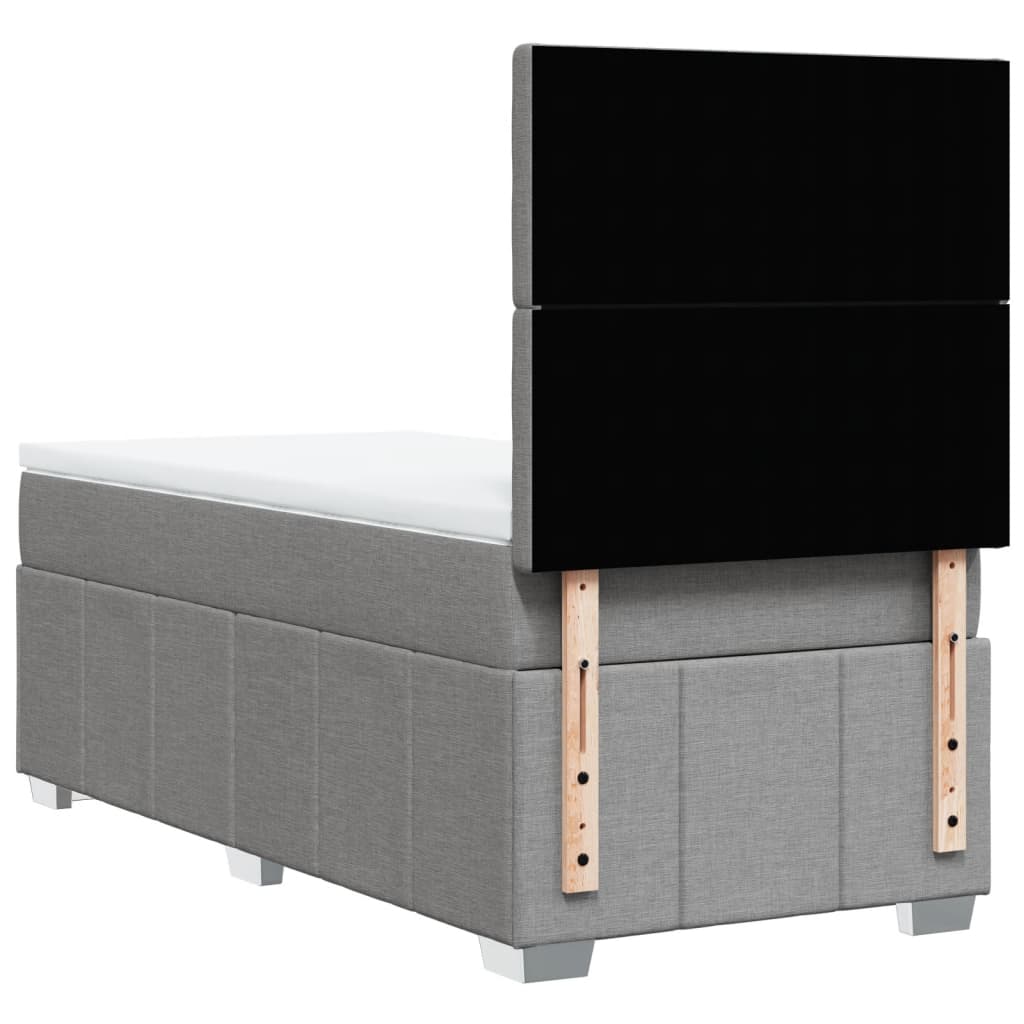 Giroletto a Molle con Materasso Grigio Chiaro 90x200 cm Tessuto | homemem39
