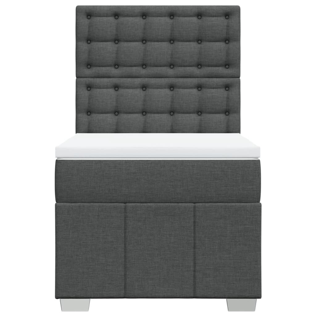Giroletto a Molle con Materasso Grigio Scuro 90x200 cm Tessuto