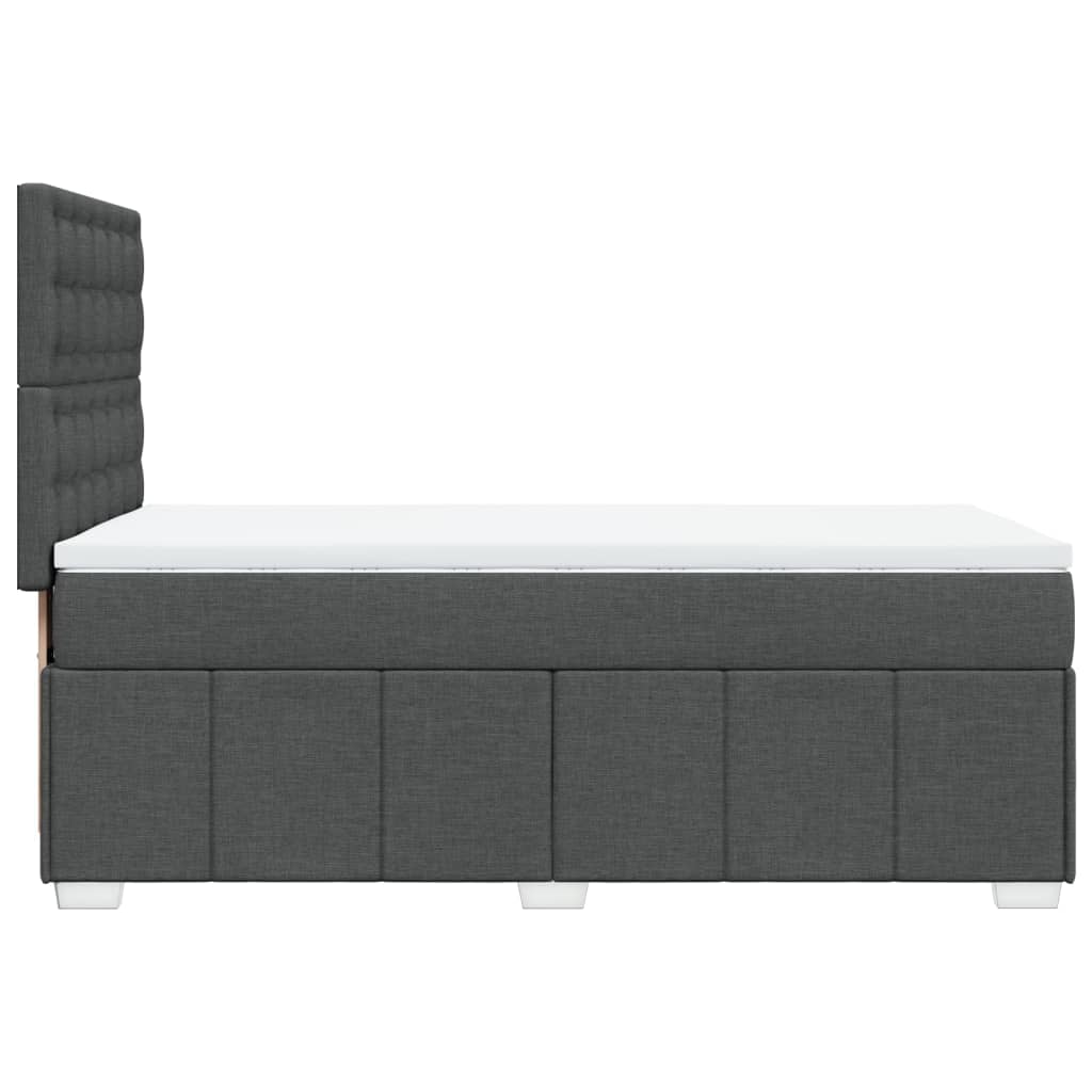 Giroletto a Molle con Materasso Grigio Scuro 90x200 cm Tessuto
