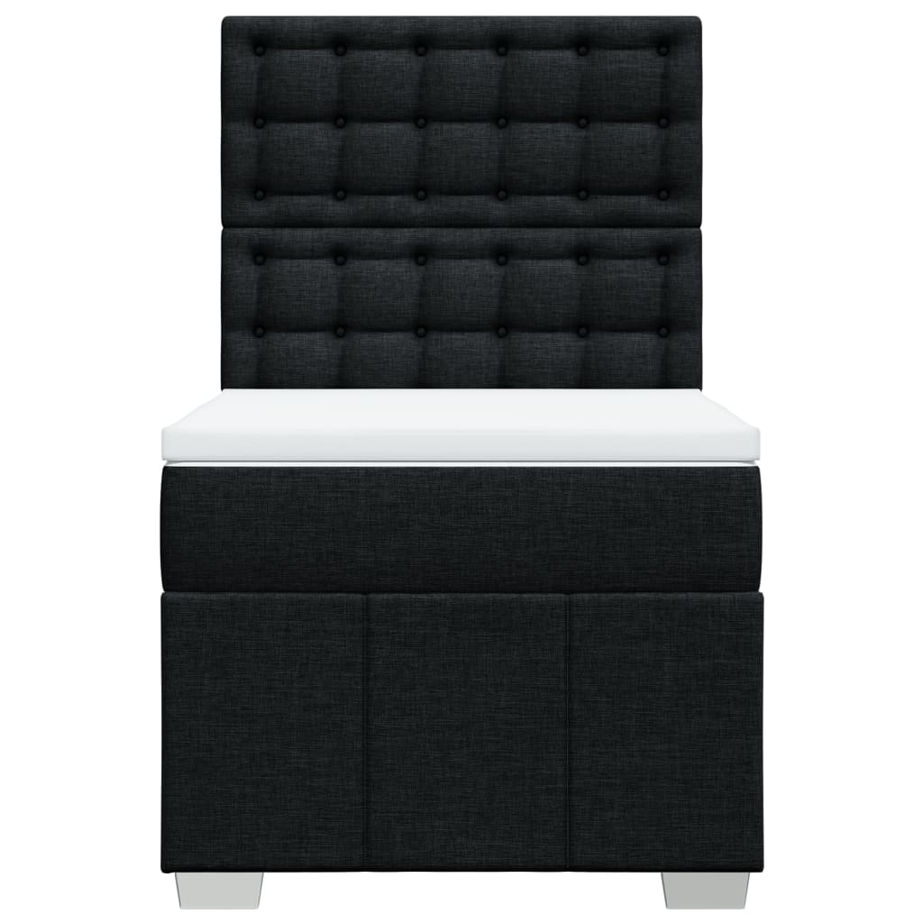 Giroletto a Molle con Materasso Nero 90x200 cm in Tessuto