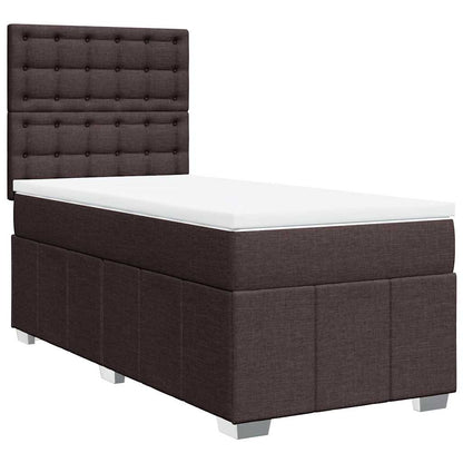 Giroletto a Molle con Materasso Marrone Scuro 90x200 cm Tessuto | homemem39