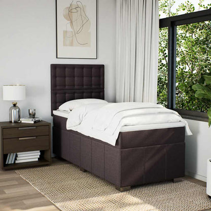 Giroletto a Molle con Materasso Marrone Scuro 90x200 cm Tessuto | homemem39