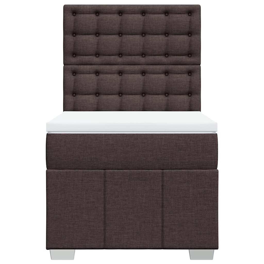 Giroletto a Molle con Materasso Marrone Scuro 90x200 cm Tessuto | homemem39