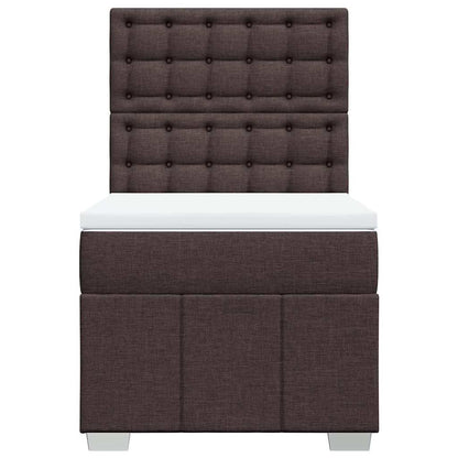 Giroletto a Molle con Materasso Marrone Scuro 90x200 cm Tessuto | homemem39