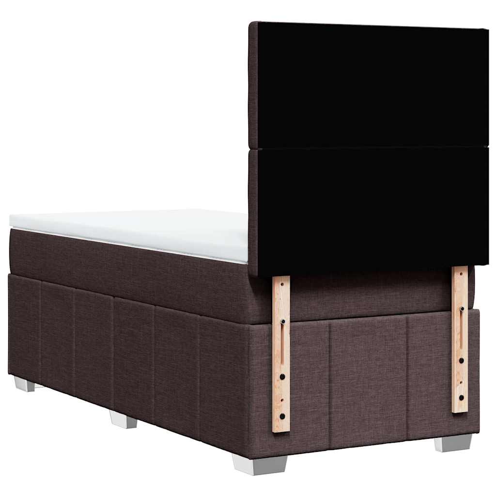 Giroletto a Molle con Materasso Marrone Scuro 90x200 cm Tessuto | homemem39