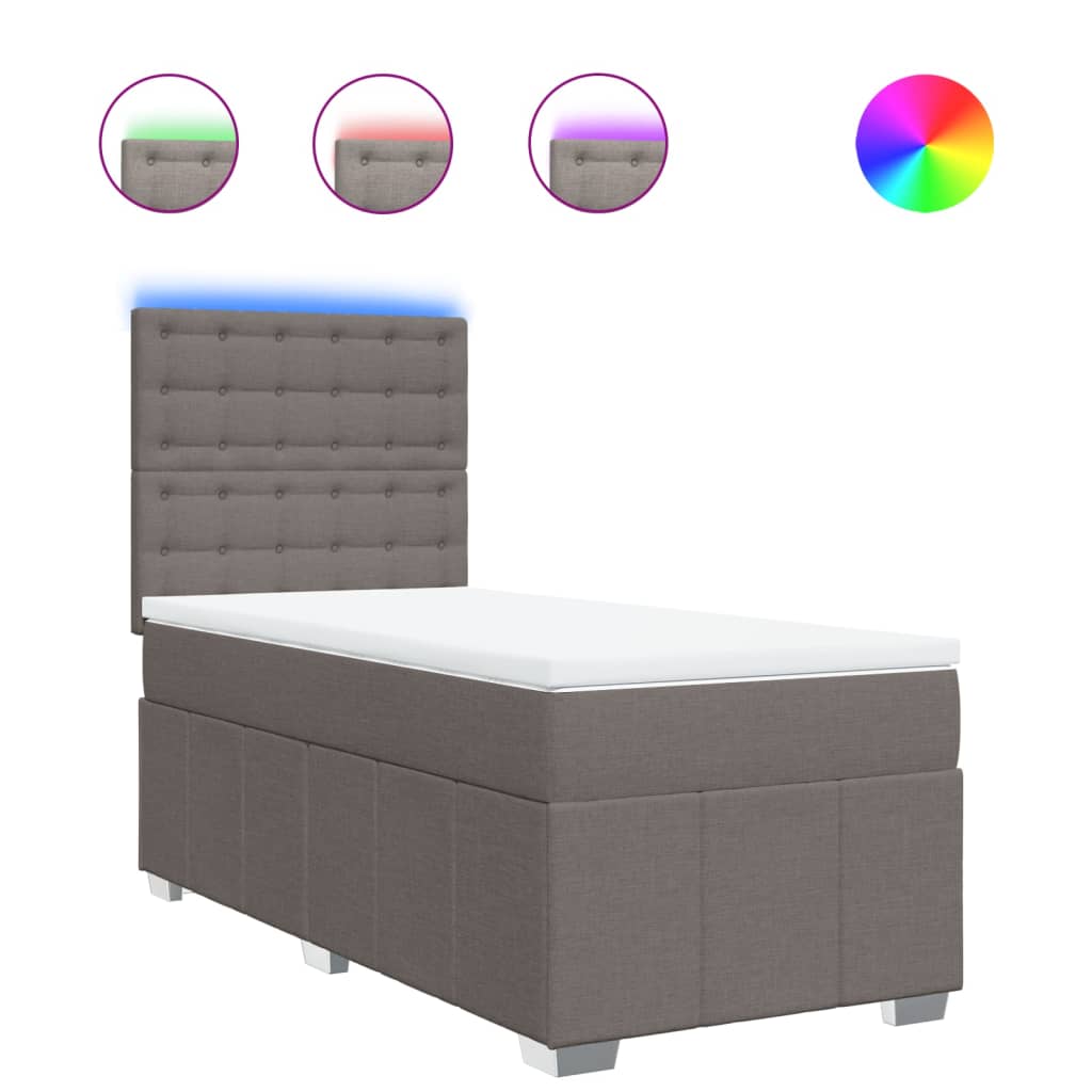 Giroletto a Molle con Materasso Tortora 90x200 cm inTessuto | homemem39