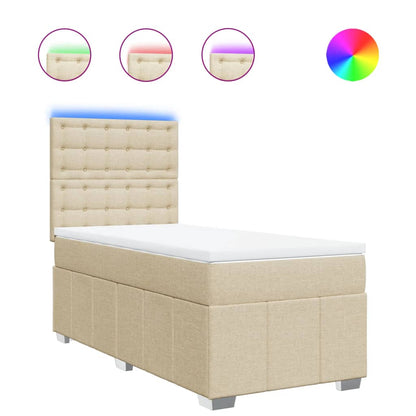 Giroletto a Molle con Materasso Crema 90x200 cm inTessuto | homemem39