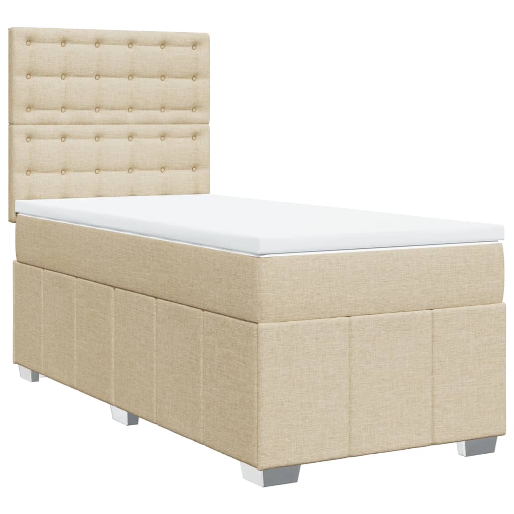 Giroletto a Molle con Materasso Crema 90x200 cm inTessuto | homemem39