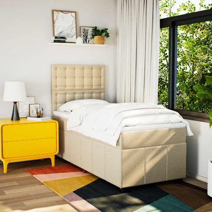 Giroletto a Molle con Materasso Crema 90x200 cm inTessuto | homemem39
