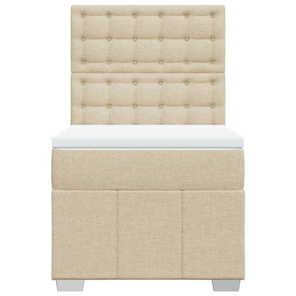 Giroletto a Molle con Materasso Crema 90x200 cm inTessuto | homemem39