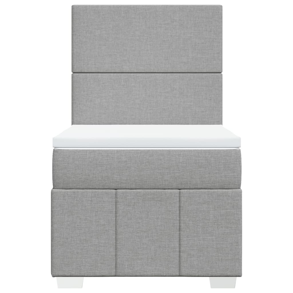 Giroletto a Molle con Materasso Grigio Chiaro100x200 cm Tessuto | homemem39
