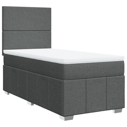 Giroletto a Molle con Materasso Grigio Scuro 100x200 cm Tessuto | homemem39