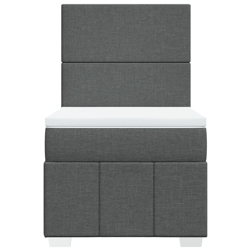 Giroletto a Molle con Materasso Grigio Scuro 100x200 cm Tessuto | homemem39