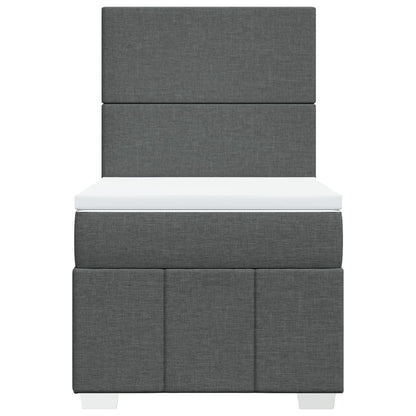 Giroletto a Molle con Materasso Grigio Scuro 100x200 cm Tessuto | homemem39