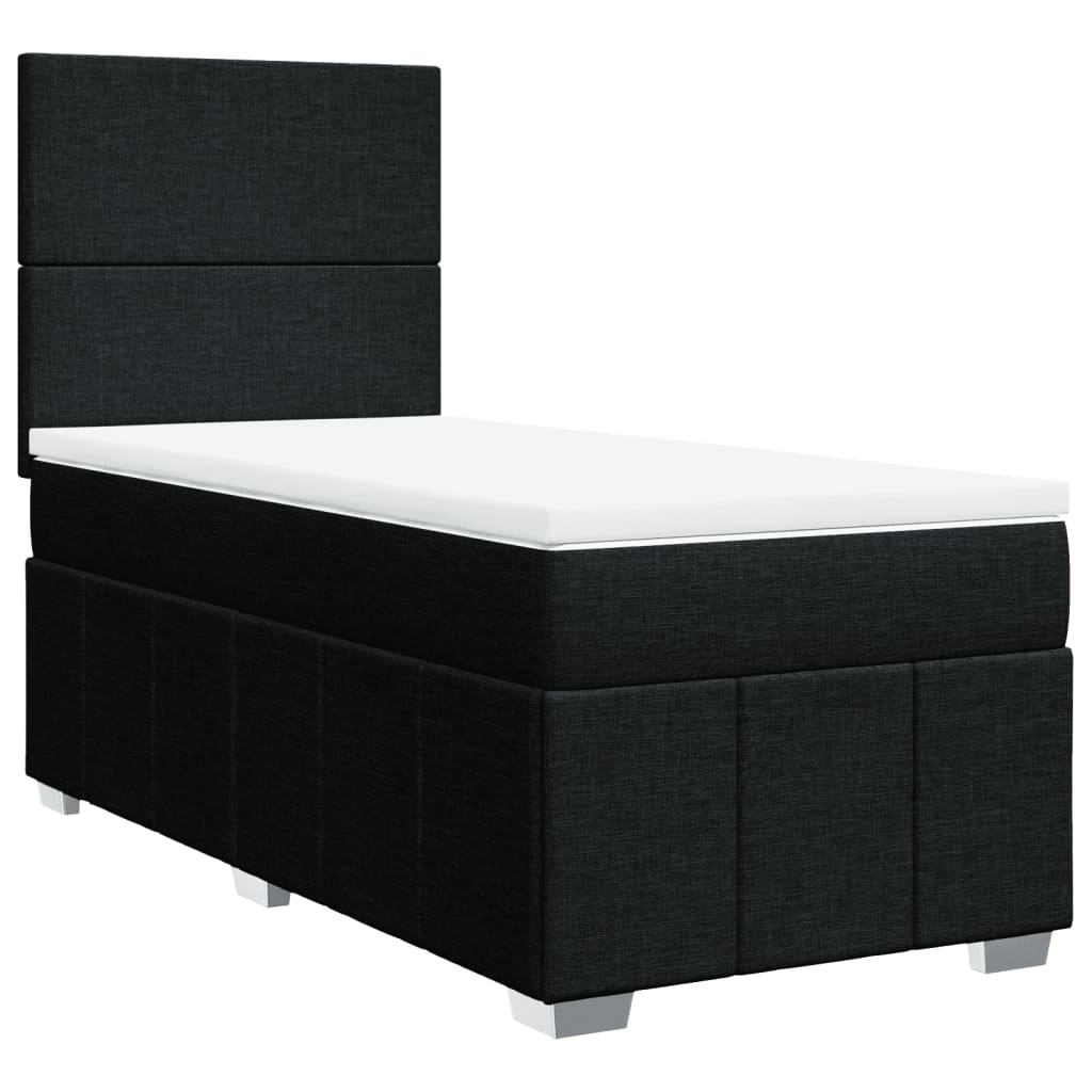 Giroletto a Molle con Materasso Nero 100x200 cm in Tessuto | homemem39