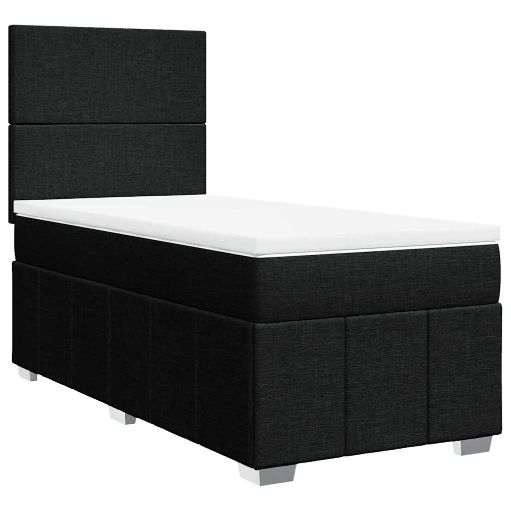 Giroletto a Molle con Materasso Nero 100x200 cm in Tessuto