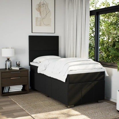 Giroletto a Molle con Materasso Nero 100x200 cm in Tessuto | homemem39