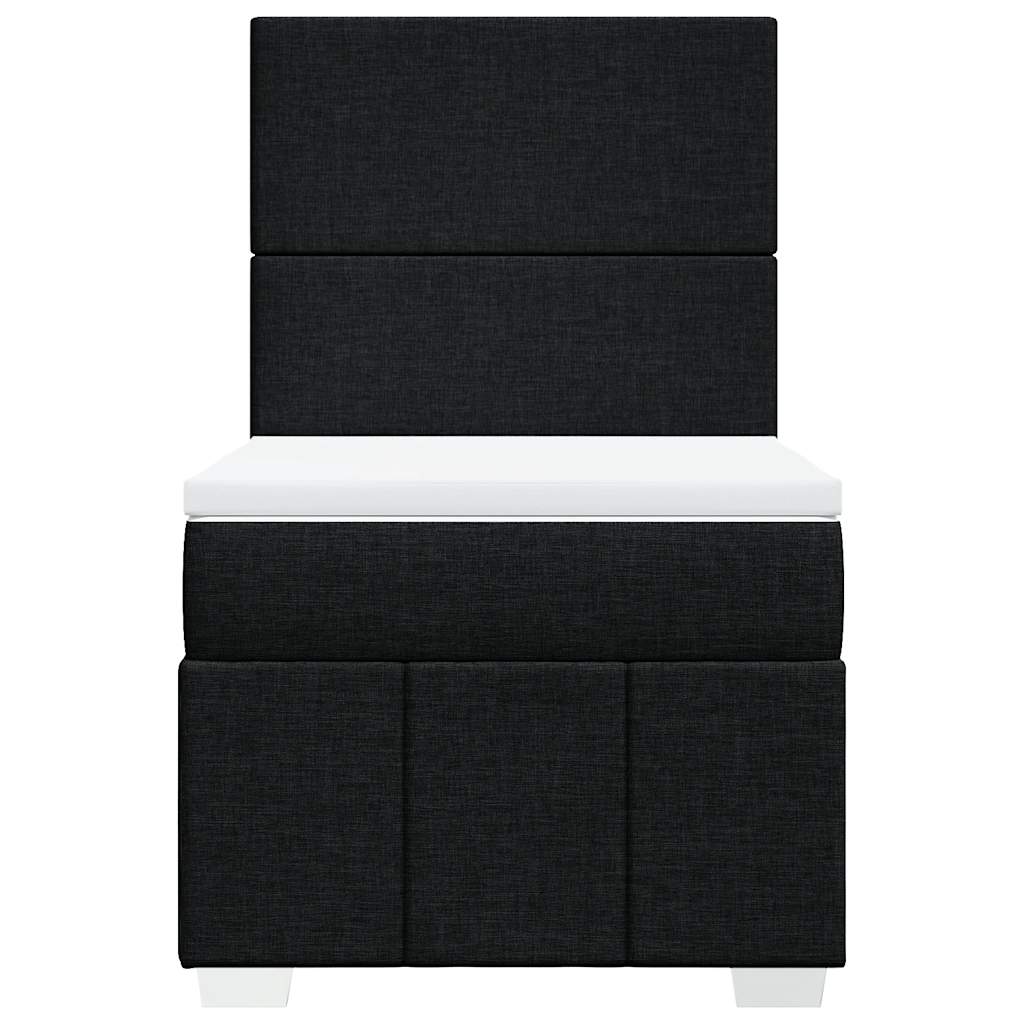 Giroletto a Molle con Materasso Nero 100x200 cm in Tessuto