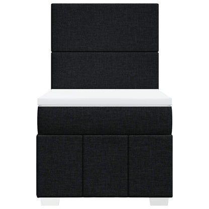 Giroletto a Molle con Materasso Nero 100x200 cm in Tessuto