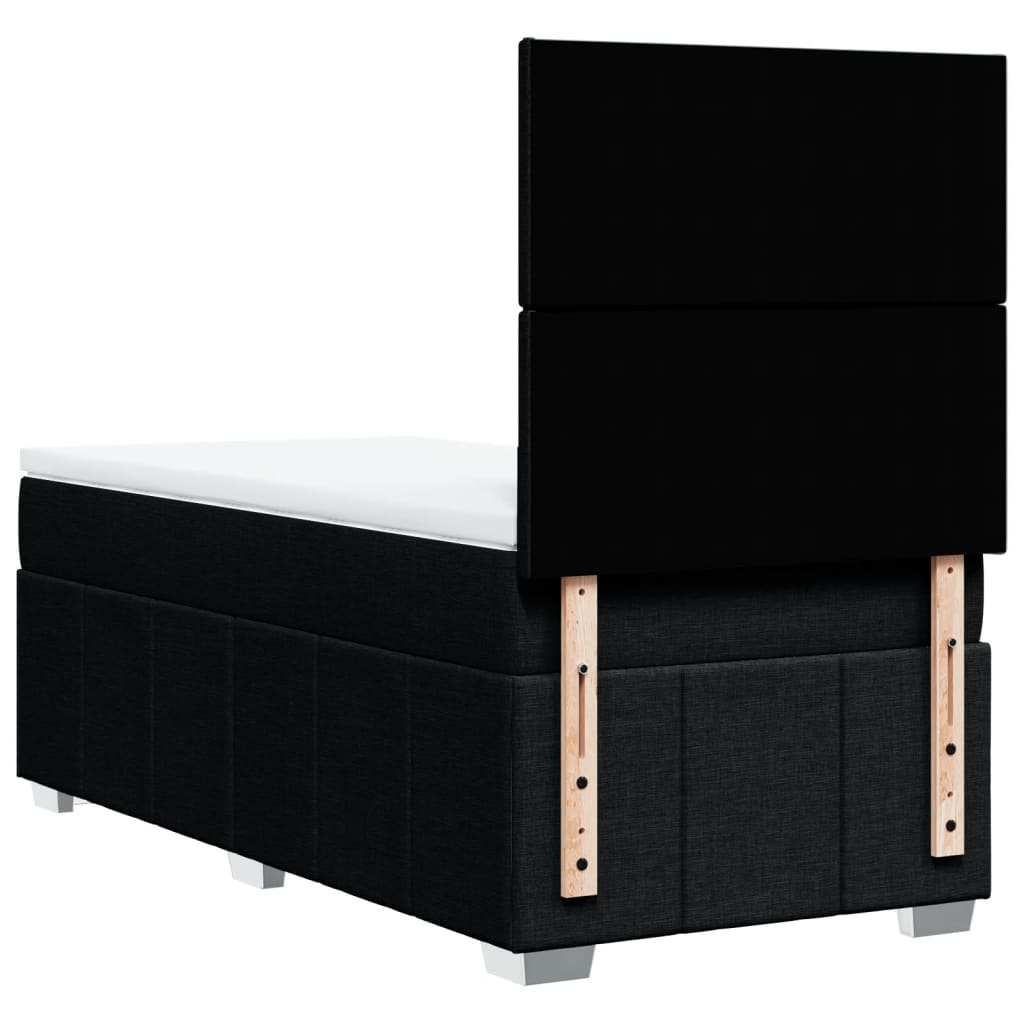Giroletto a Molle con Materasso Nero 100x200 cm in Tessuto | homemem39