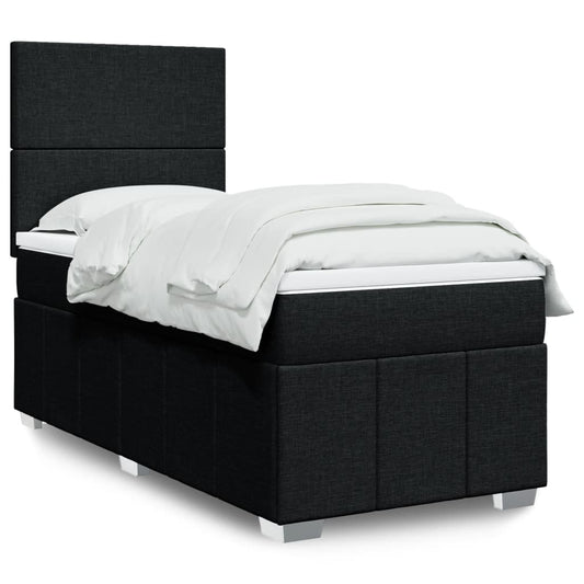 Giroletto a Molle con Materasso Nero 100x200 cm in Tessuto | homemem39