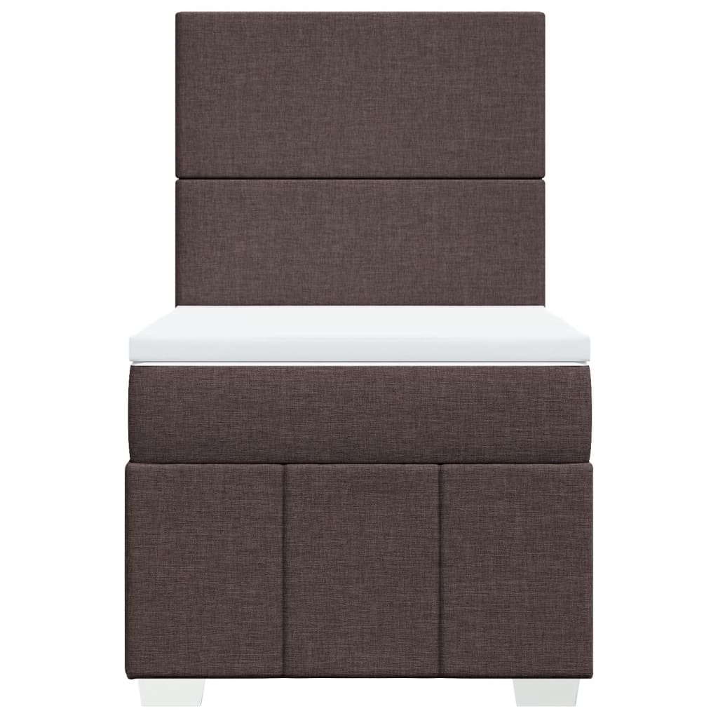Giroletto a Molle con Materasso Marrone Scuro 100x200cm Tessuto | homemem39