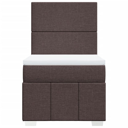 Giroletto a Molle con Materasso Marrone Scuro 100x200cm Tessuto | homemem39