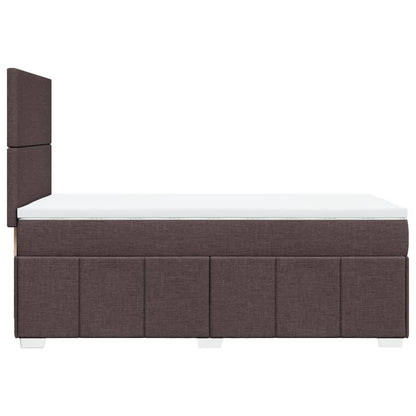 Giroletto a Molle con Materasso Marrone Scuro 100x200cm Tessuto | homemem39