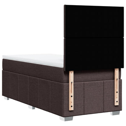 Giroletto a Molle con Materasso Marrone Scuro 100x200cm Tessuto | homemem39