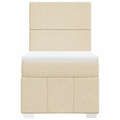 Giroletto a Molle con Materasso Crema 100x200 cm in Tessuto | homemem39