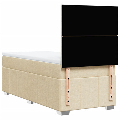 Giroletto a Molle con Materasso Crema 100x200 cm in Tessuto | homemem39