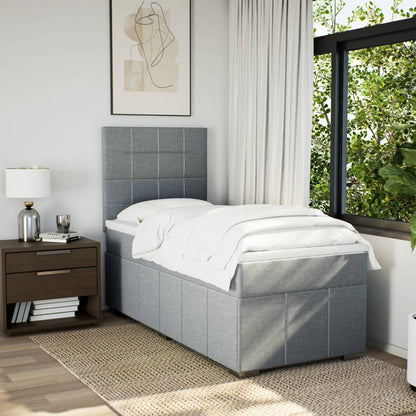 Giroletto a Molle con Materasso Grigio Chiaro100x200 cm Tessuto | homemem39