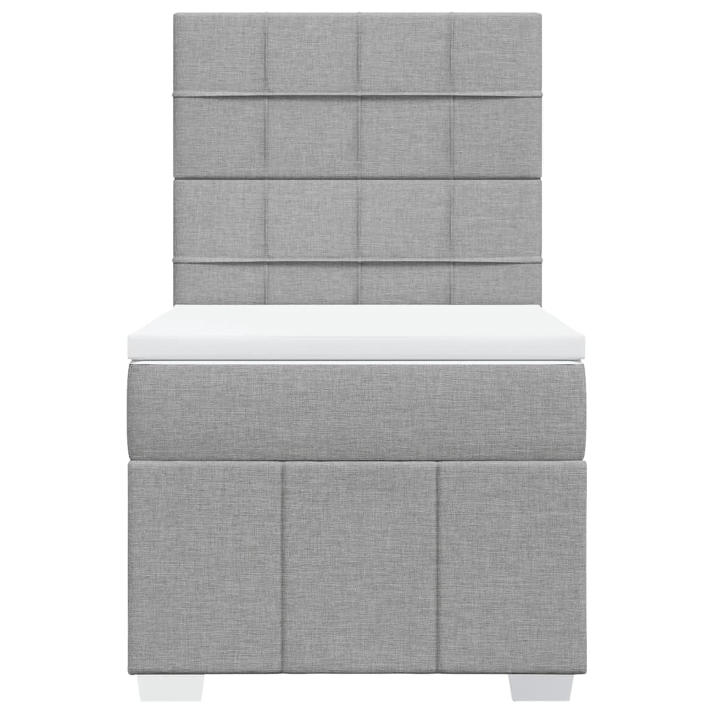 Giroletto a Molle con Materasso Grigio Chiaro100x200 cm Tessuto | homemem39