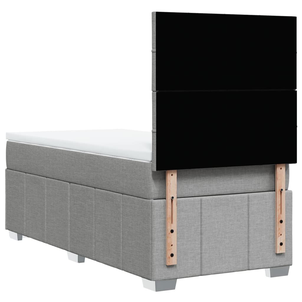 Giroletto a Molle con Materasso Grigio Chiaro100x200 cm Tessuto | homemem39