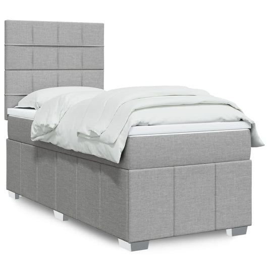 Giroletto a Molle con Materasso Grigio Chiaro100x200 cm Tessuto | homemem39