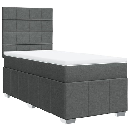 Giroletto a Molle con Materasso Grigio Scuro 100x200 cm Tessuto | homemem39