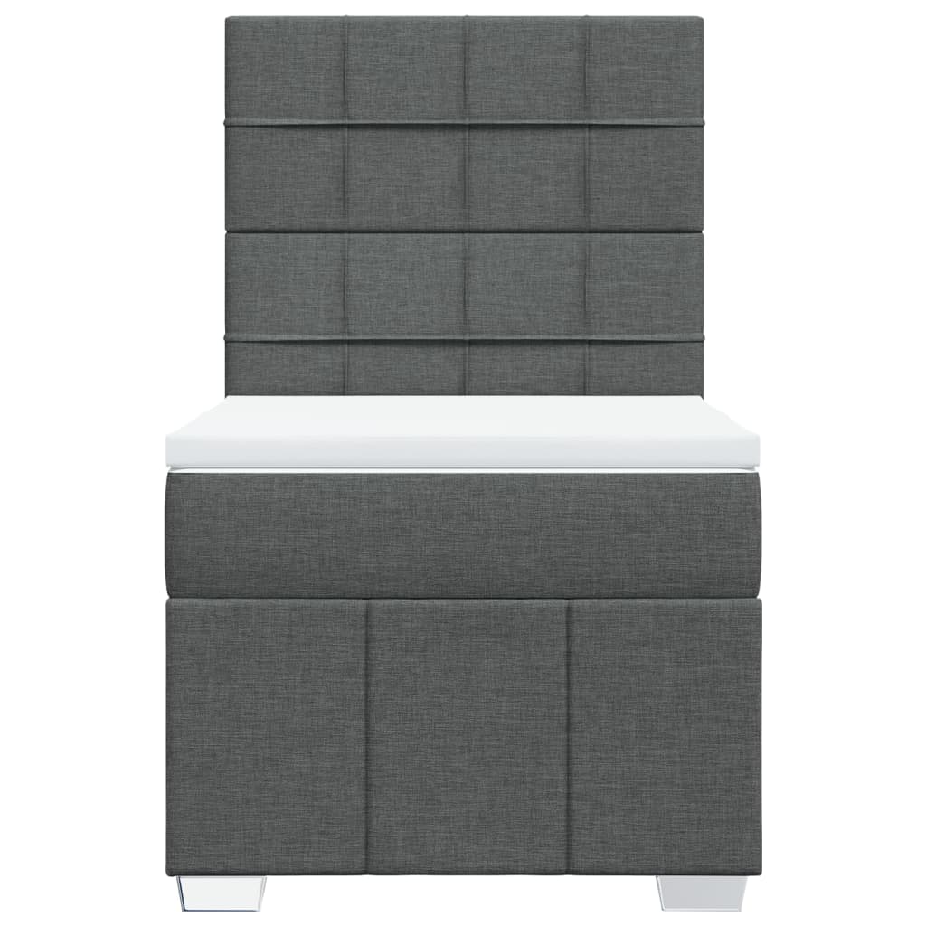 Giroletto a Molle con Materasso Grigio Scuro 100x200 cm Tessuto | homemem39