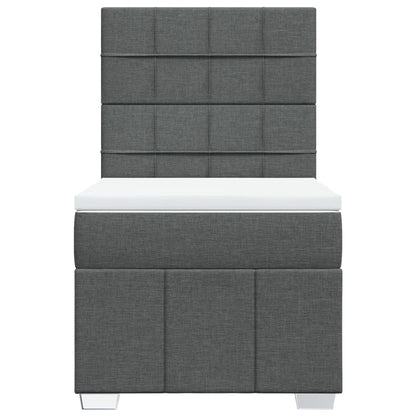 Giroletto a Molle con Materasso Grigio Scuro 100x200 cm Tessuto | homemem39