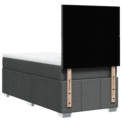 Giroletto a Molle con Materasso Grigio Scuro 100x200 cm Tessuto | homemem39