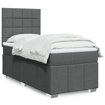 Giroletto a Molle con Materasso Grigio Scuro 100x200 cm Tessuto | homemem39