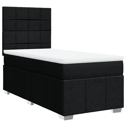 Giroletto a Molle con Materasso Nero 100x200 cm in Tessuto