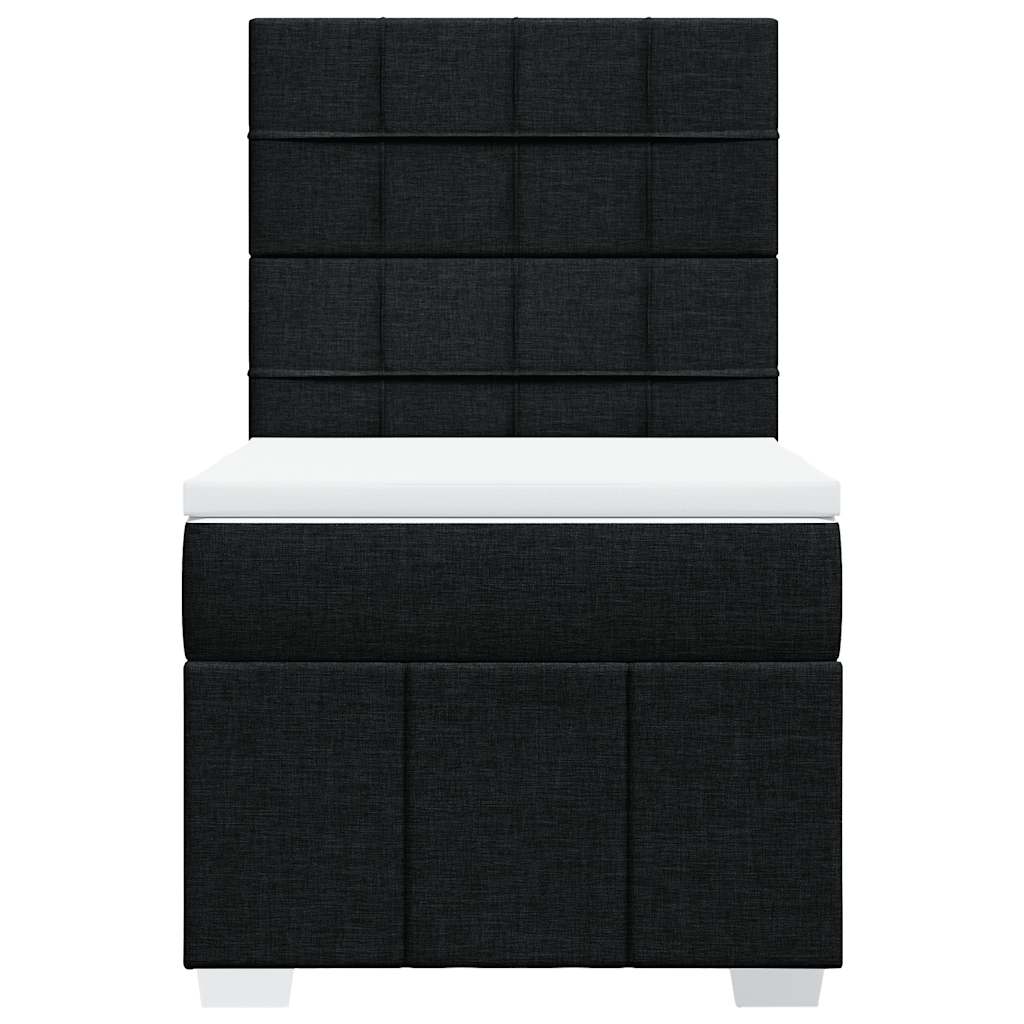 Giroletto a Molle con Materasso Nero 100x200 cm in Tessuto