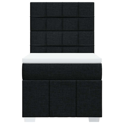 Giroletto a Molle con Materasso Nero 100x200 cm in Tessuto