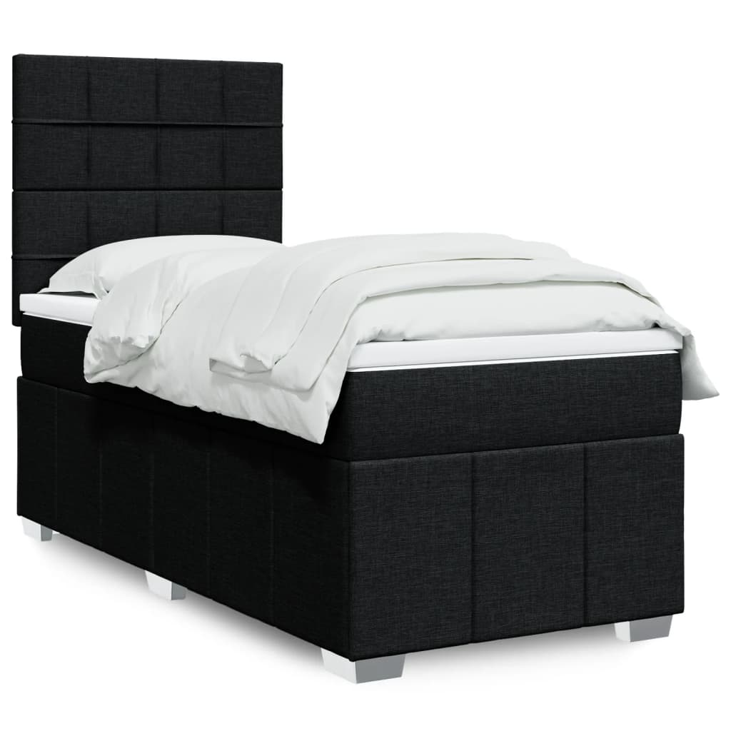 Giroletto a Molle con Materasso Nero 100x200 cm in Tessuto | homemem39