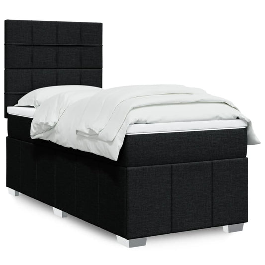 Giroletto a Molle con Materasso Nero 100x200 cm in Tessuto | homemem39