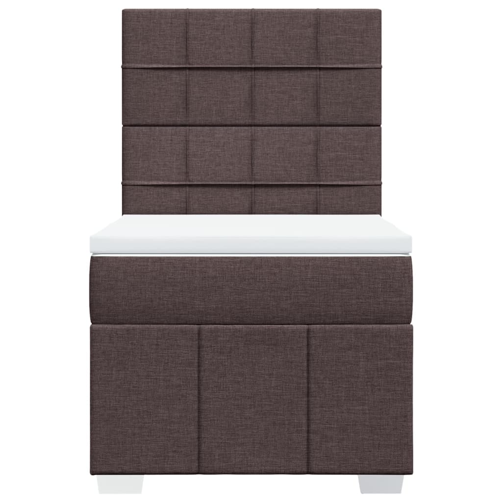Giroletto a Molle con Materasso Marrone Scuro 100x200cm Tessuto | homemem39