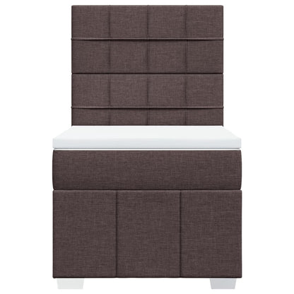 Giroletto a Molle con Materasso Marrone Scuro 100x200cm Tessuto